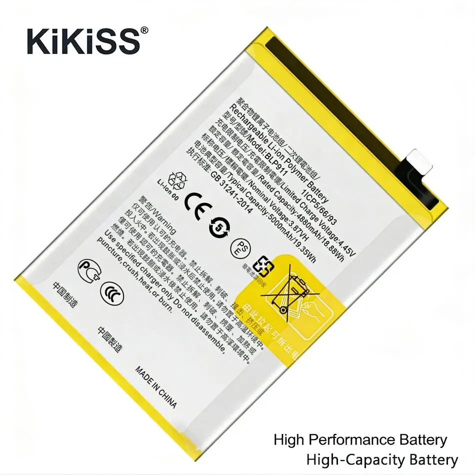 

Аккумулятор для мобильного телефона 5000 мАч для Oppo Reno 8 Pro, Realme 9, V25, 9I, высокопроизводительный, BLP911, премиум-класса, замена