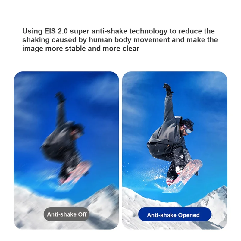 AB53 4K 30FPS Cámara montada en la cabeza Cámara videocámara WiFi portátil 120 ° Cámara de control de aplicaciones antivibración con lente gran angular