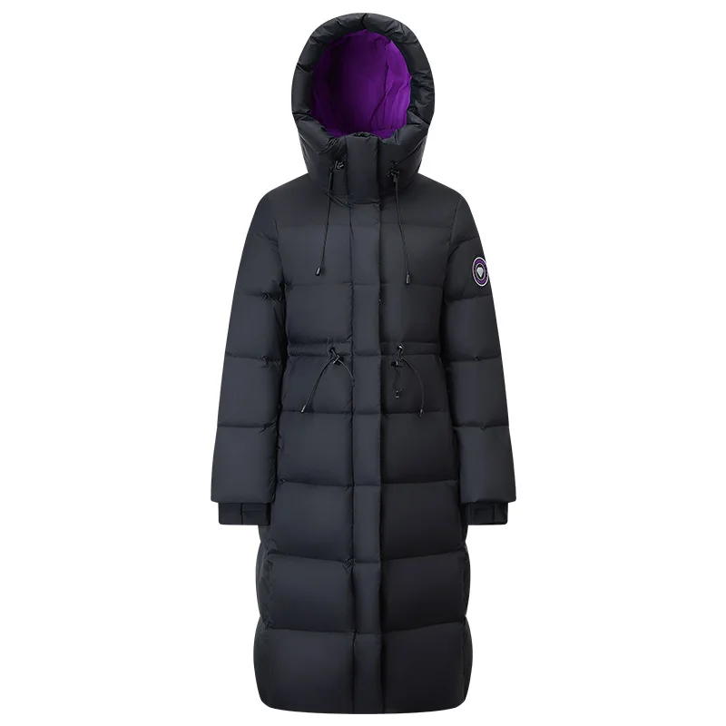 

Женское длинное пуховое пальто Chericom, новинка зимы 2023, теплое пальто с капюшоном на утином пуху, минималистичное универсальное пальто Y309092Y