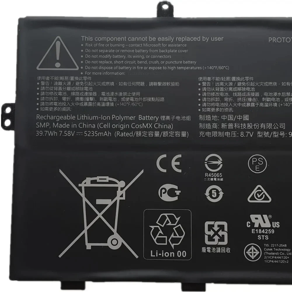 New Replacement Battery 916TA135H For Microsoft Surface DYNZ02 Laptop Go 1943 5235mAh With Tools