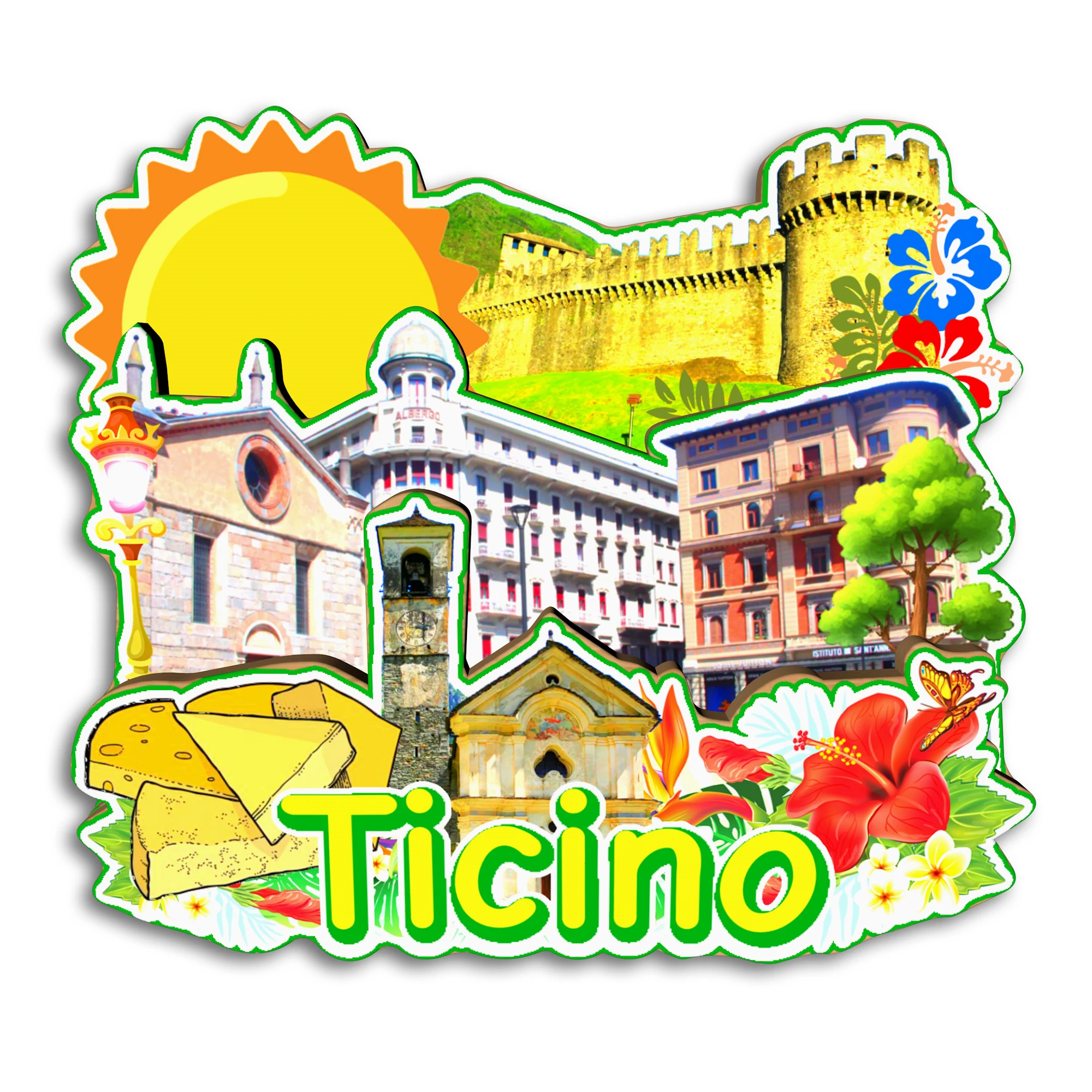 Imán para Refrigerador de Ticino Appenzell Kandersteg Locarno Brienz SUIZA, Recuerdo de Viaje, Regalo Decorativo Hecho a Mano