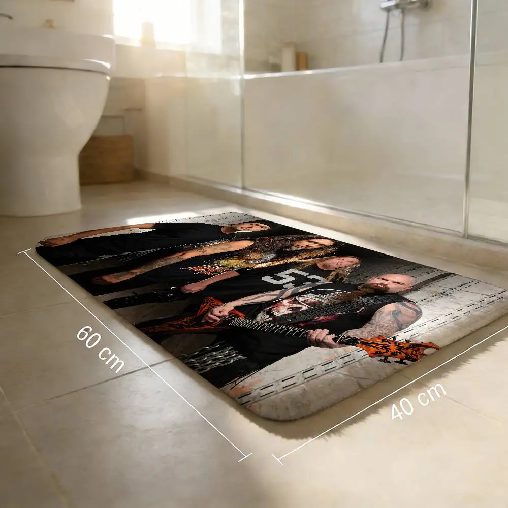 Rock S-Slayer Heavy Metal Band Room Mats Retro Multiple Choice Living Room Kitchen Rug Non-Slip Welcome Rug