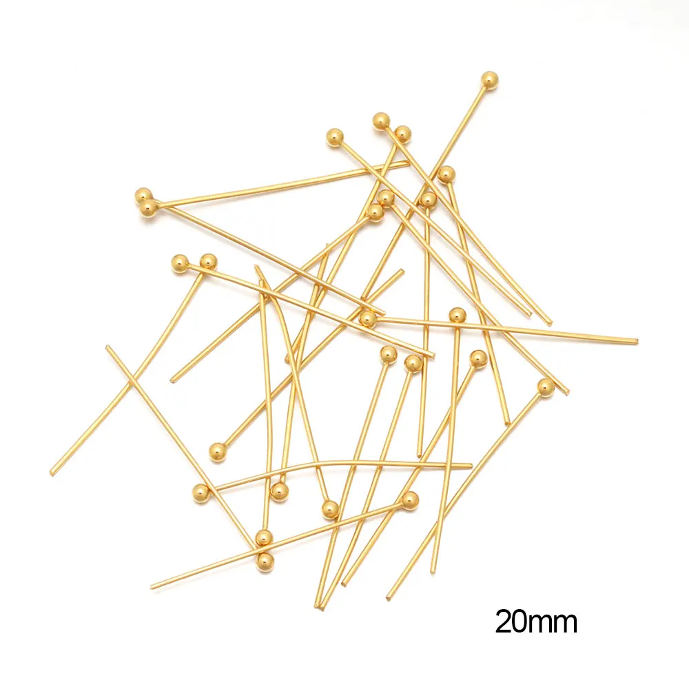 50Pcs Stainless Steel 20/30/40MM Gold Color Ball Head Pins For DIY Jewelry Findings Making Accessories Supplies