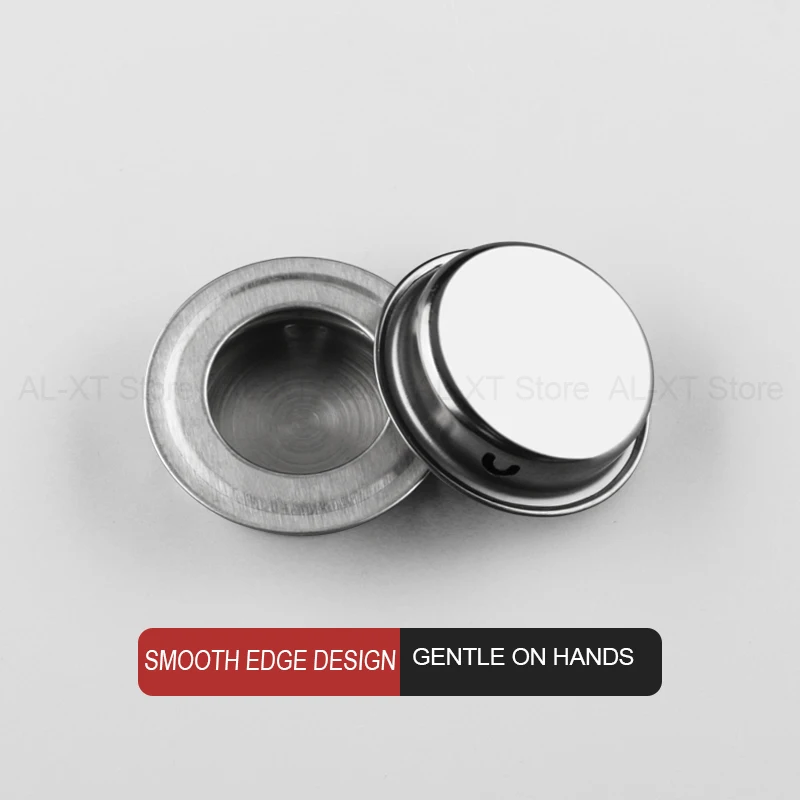 Concealed 35mm Round Handle Stainless Steel Invisible Embedded Door Knob Hardware Door Handlebar Cabinet Furniture Accessories