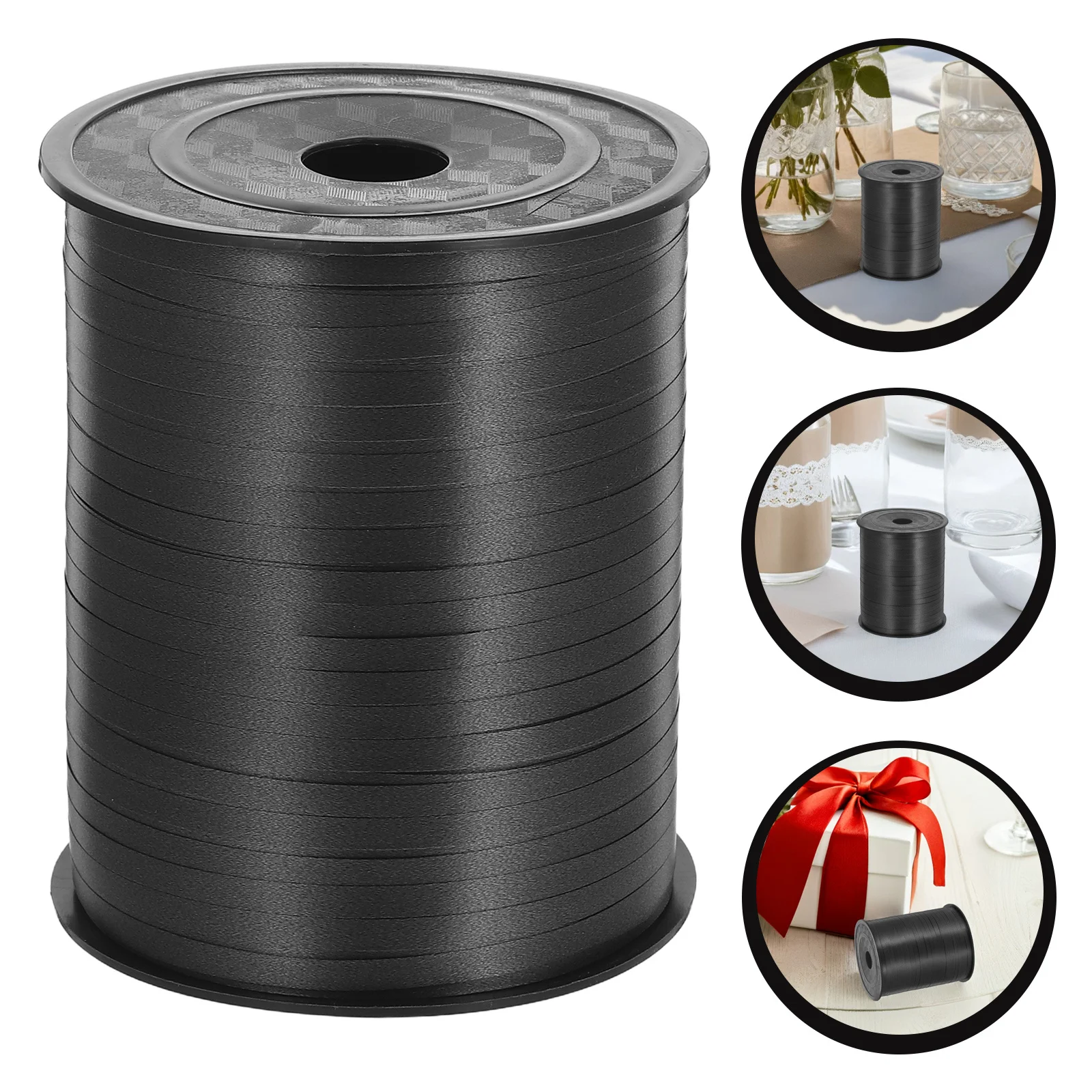 

1 Roll 500 Yards Black Balloon Ribbon Curling String for Wedding Decor Party Streamers DIY Crafts Present Packaging Flower