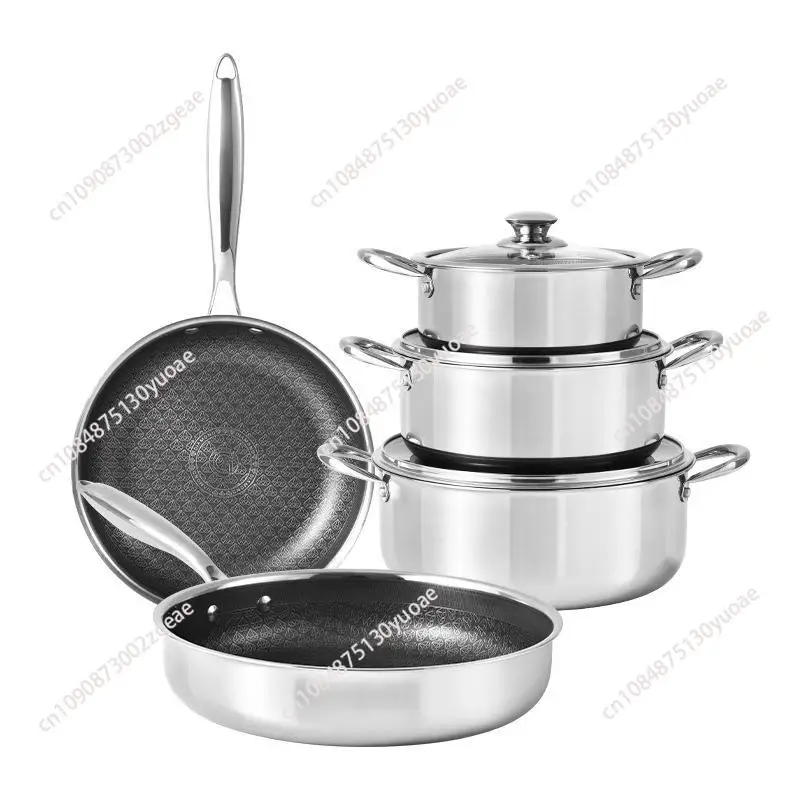 

316 stainless steel diamond non stick pot household induction cooker gas stove universal pot set