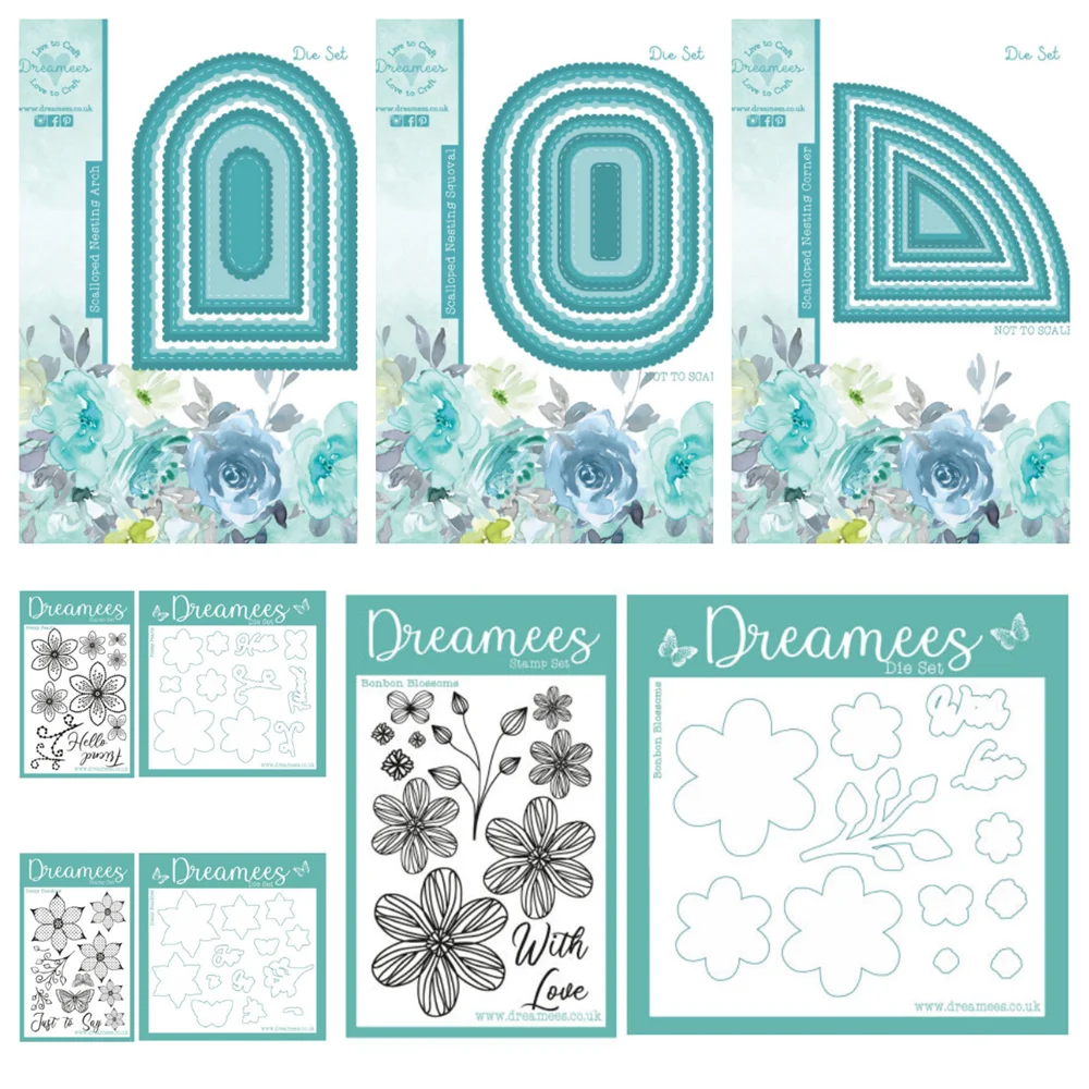 July 2026 New Dreamees Vintage Floral Border Dies & Xmas Sentiment Stamp Metal Cutting Dies DIY Handmade Photo Album Scrapbook image 3