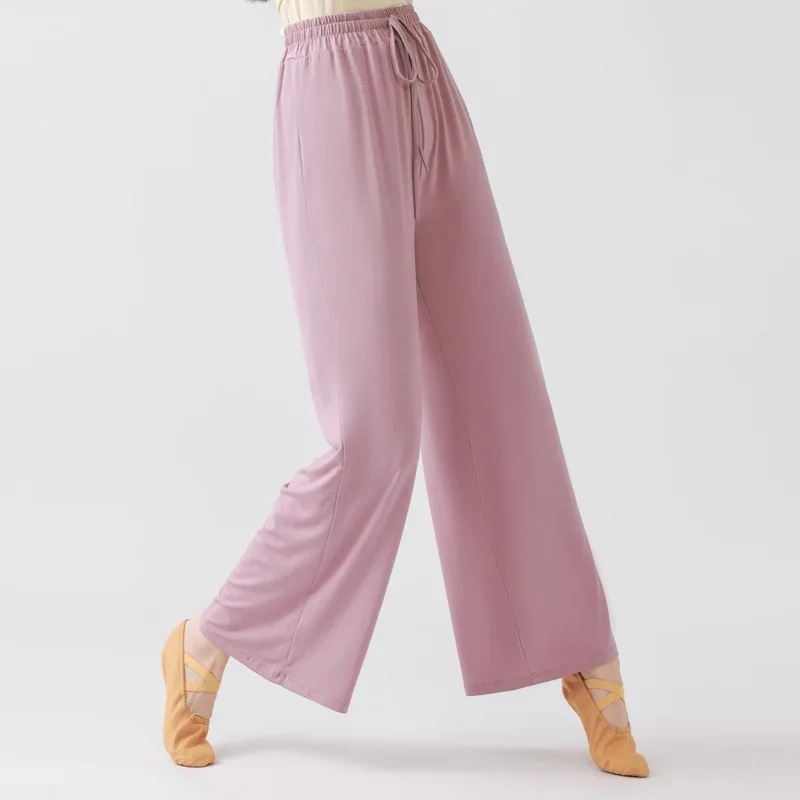 Modal Wide Leg Pants Modern Dancer Practice Cloud Trousers Women Classical Dance Yoga Clothes High Waist Drawstring Light Weight