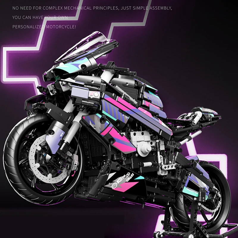 Cyberpunk Motorbike Building Model Blocks Moto Road Racer Bricks Birthday Gifts Toys for Kid Boys Children Adult Technical