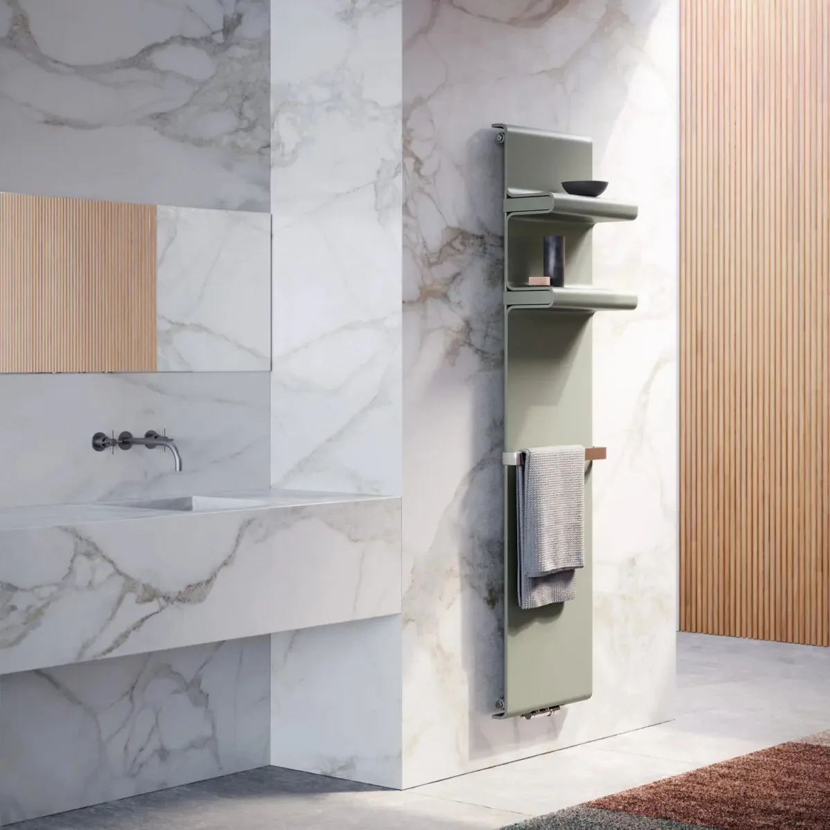 Bathroom toilet, smart carbon fiber electric heating towel rack, concealed bath towel drying