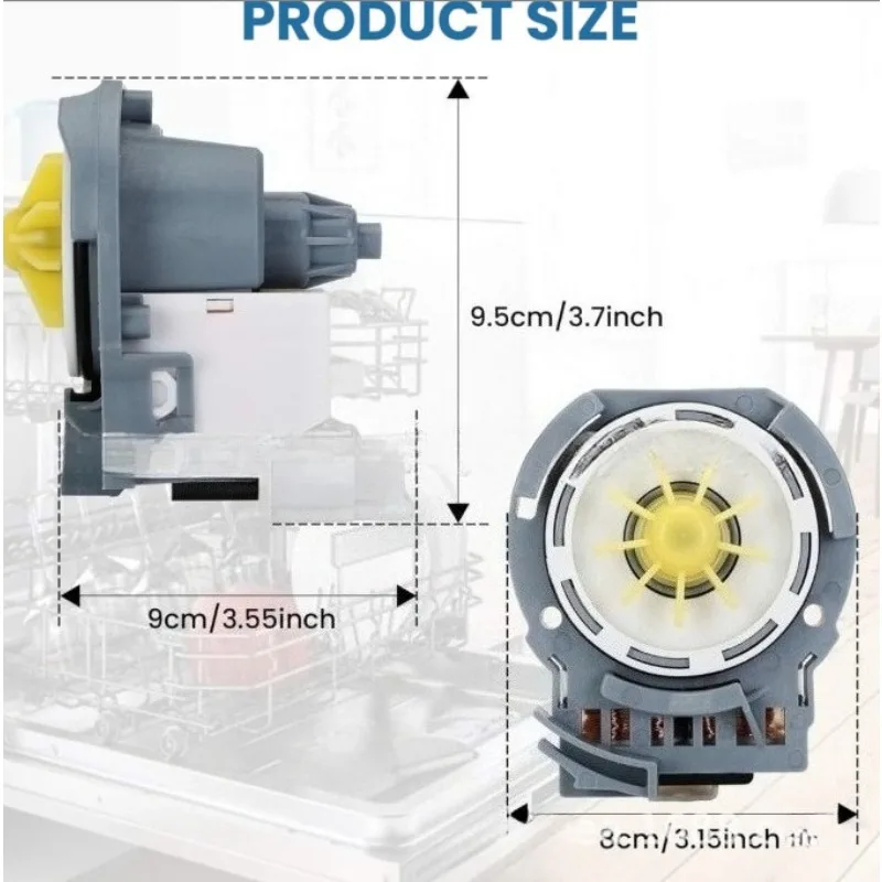 W10876537 Dishwasher Drain Pump Replacement - Compatible with Whirlpool W10724439, AP6004843