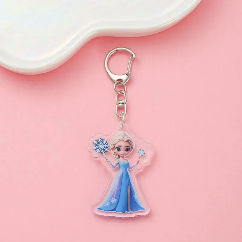 Frozen Anime The Snow Queen Acrylic keychain accessaries Cartoon Ledeno kraljestvo Bag Pendant cute charm Keyring Friends Gifts