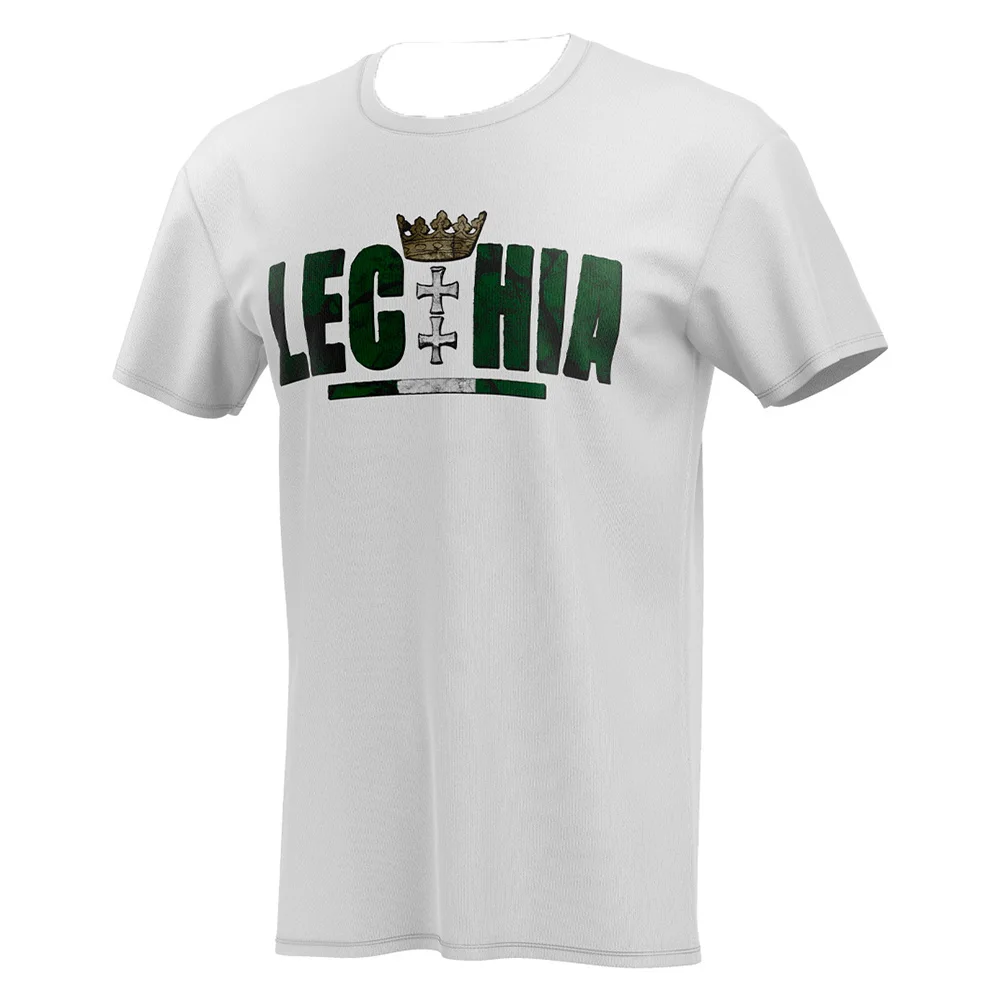 Lechia Gdansk Quick Dry T-Shirt Multi Color Loose Round Neck Unisex Sport Top Poland Football Club Fanwear for Children