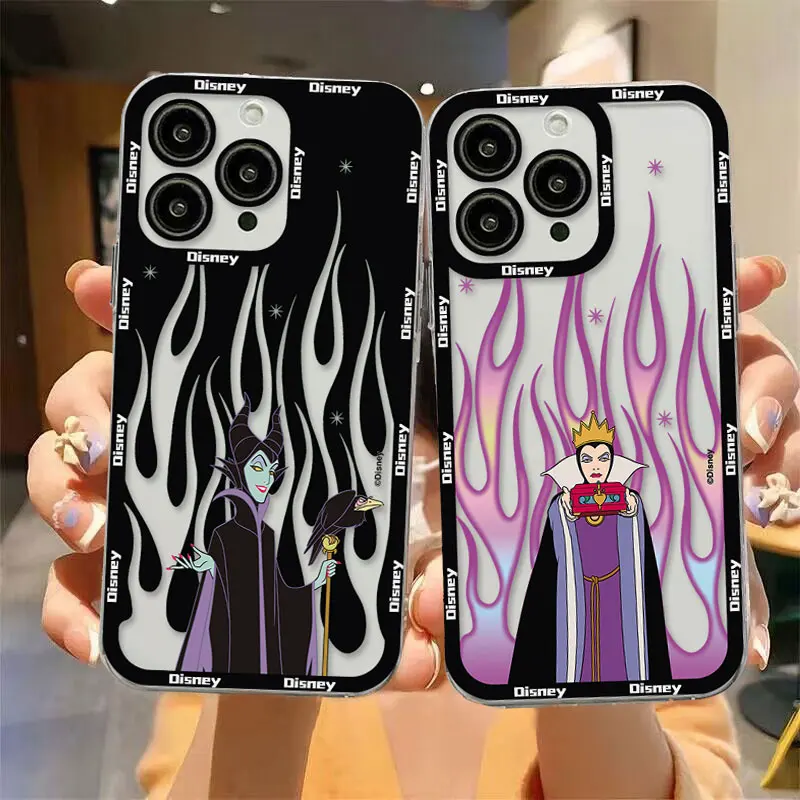 Funny Snow White Halloween Cute Phone Case For iPhone 15 14 13 12 11 Mini Pro Max X XR XSMax 7 8 Plus SE20 Transparent Cover