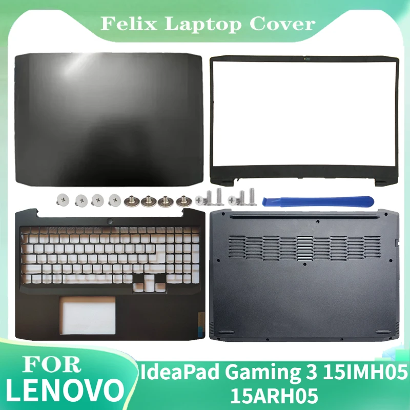 

New For Lenovo IdeaPad Gaming 3 15IMH05 15ARH05 LCD Back Lid Bezel Palmrest Shell Bottom Case Cover AP1JM000100 Housing