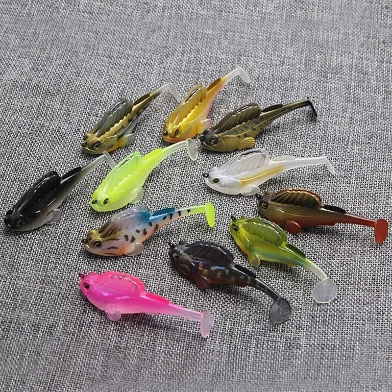 

14g Silicone Soft Lures Dark Sleeper Style Crankbait Swimbait Fishing Wobbler Bait with Hook for Bass Pike Perch Shad
