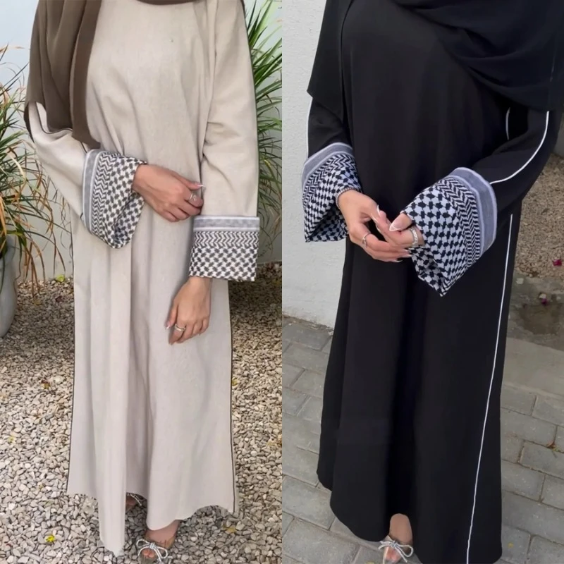 2024 New Dubai Abaya Muslim Women Eid Ramadan Modest Dresses Middle East Türkiye Patchwork Elegant Dress for Party Islam Robe