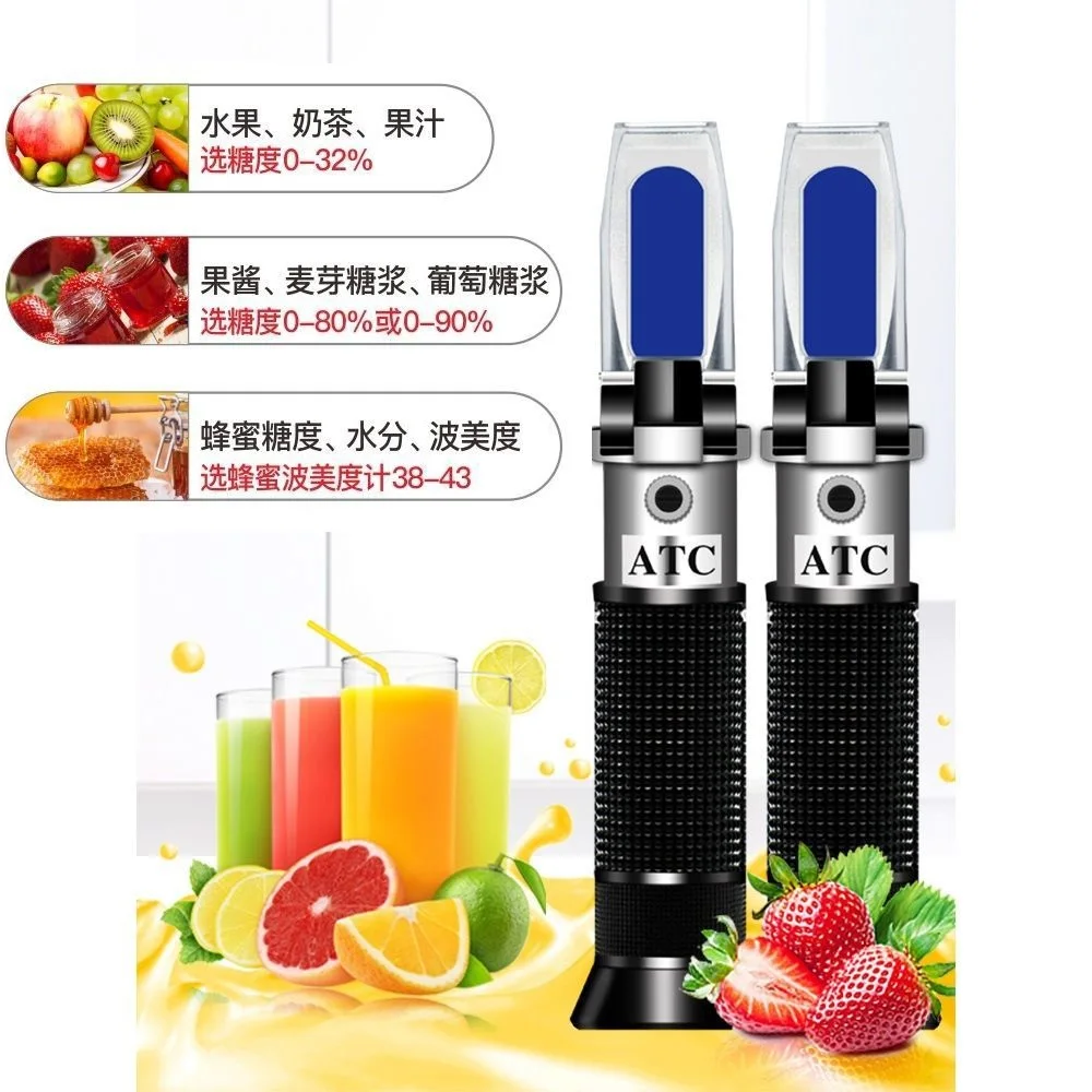 Hand Refractometer Brix Tester Fruit Sugar Content Food Industry Use Brix Meter