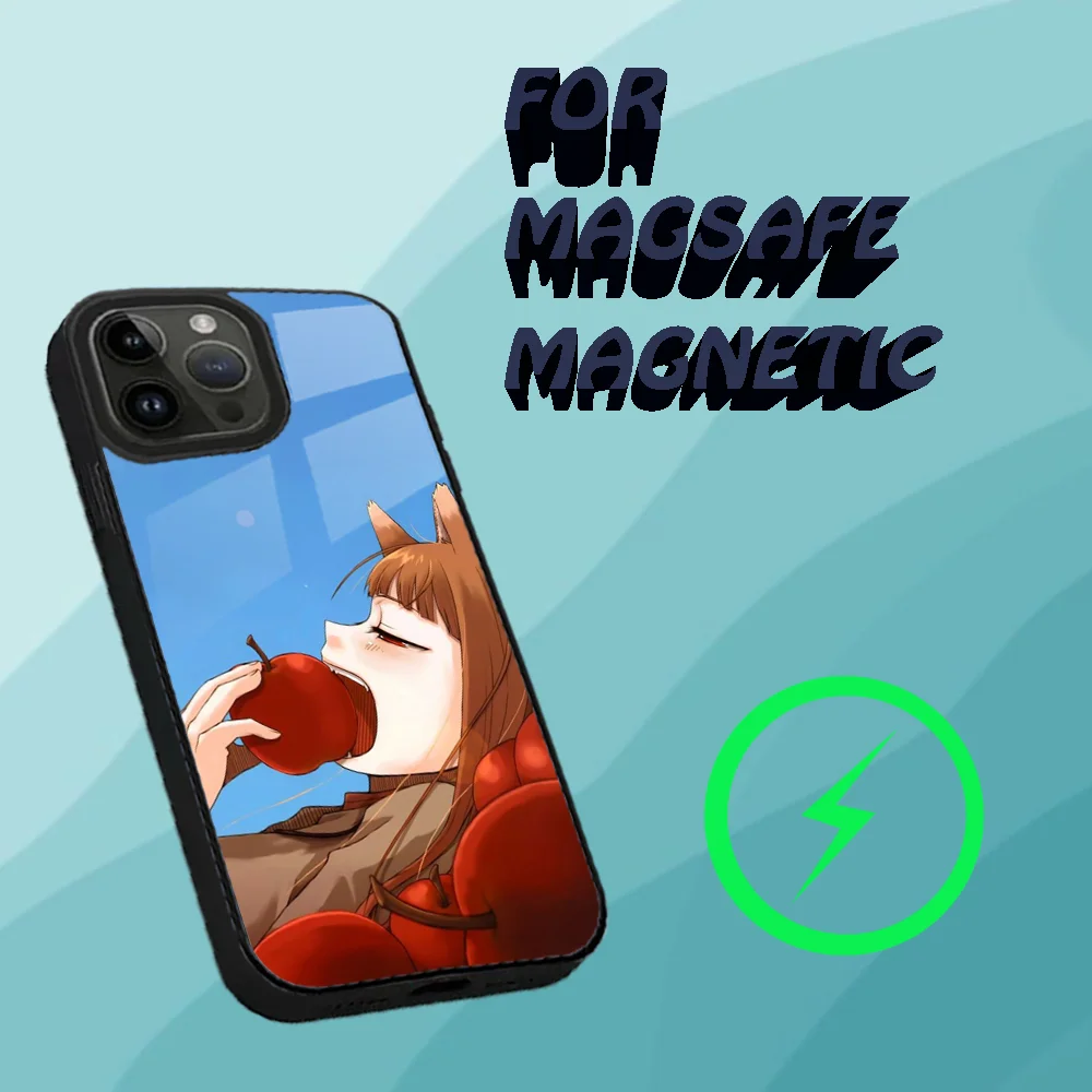 S-Spice and Wolf Anime Phone Case For iPhone 15,14,13,12,11,Plus,Pro,Max Mini Magsafe Magnetic Wireless Charging