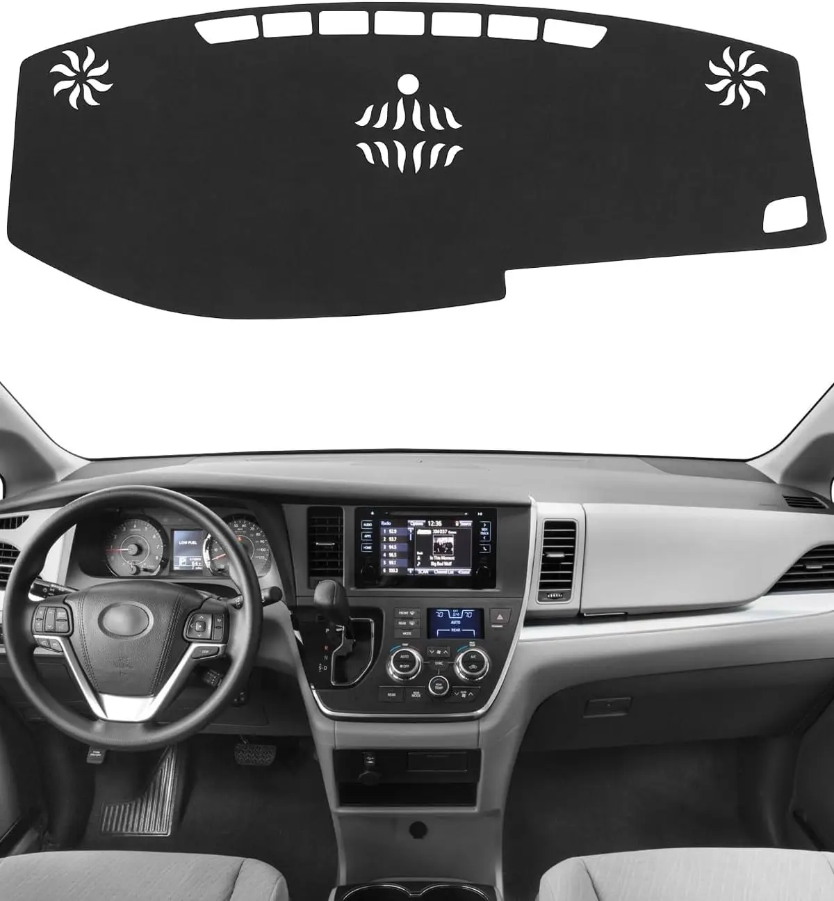 

Dash Cover for Toyota Sienna 2015-2020 Accessories Black Flannel Dashboard Cover Mat Car Dashboard UV Sun Protection