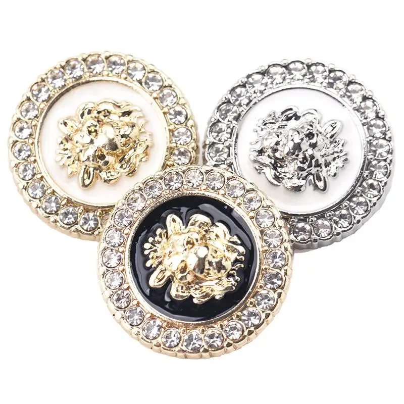 20Pcs/pack 25mm Zinc Alloy Rhinestone Button Coat Jacket Decorative Accessory Classical Fashion All-Match Buttons