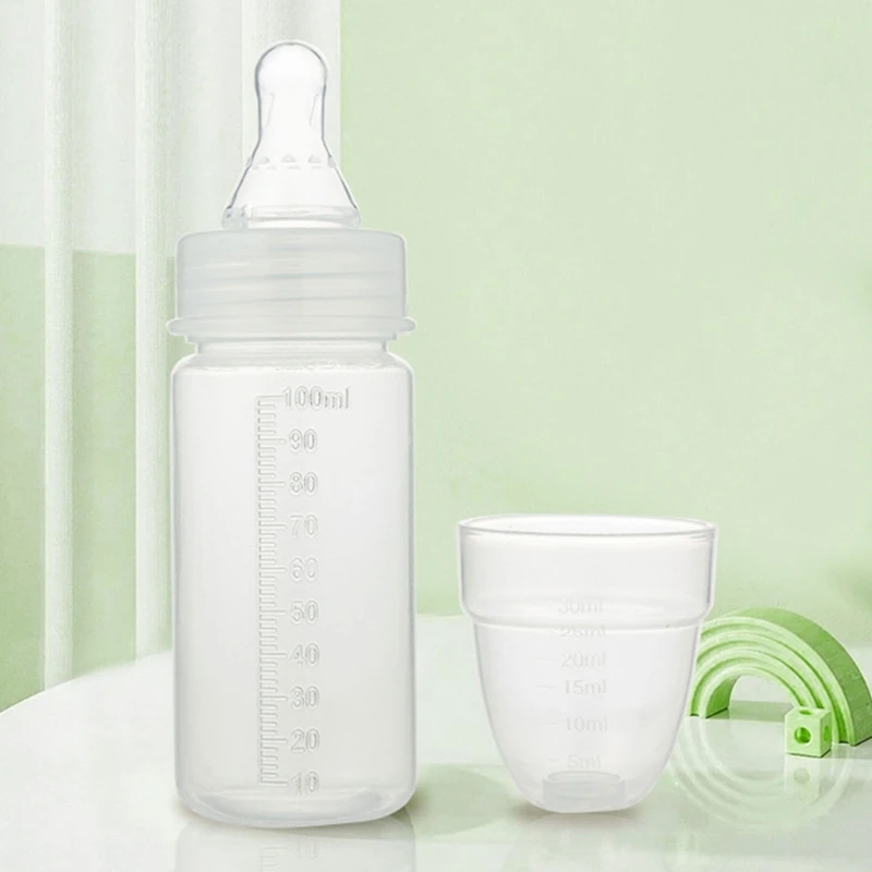 

J15U Одноразовая бутылочка для кормления новорожденных 100 мл Мягкая силиконовая соска Портативный дизайн