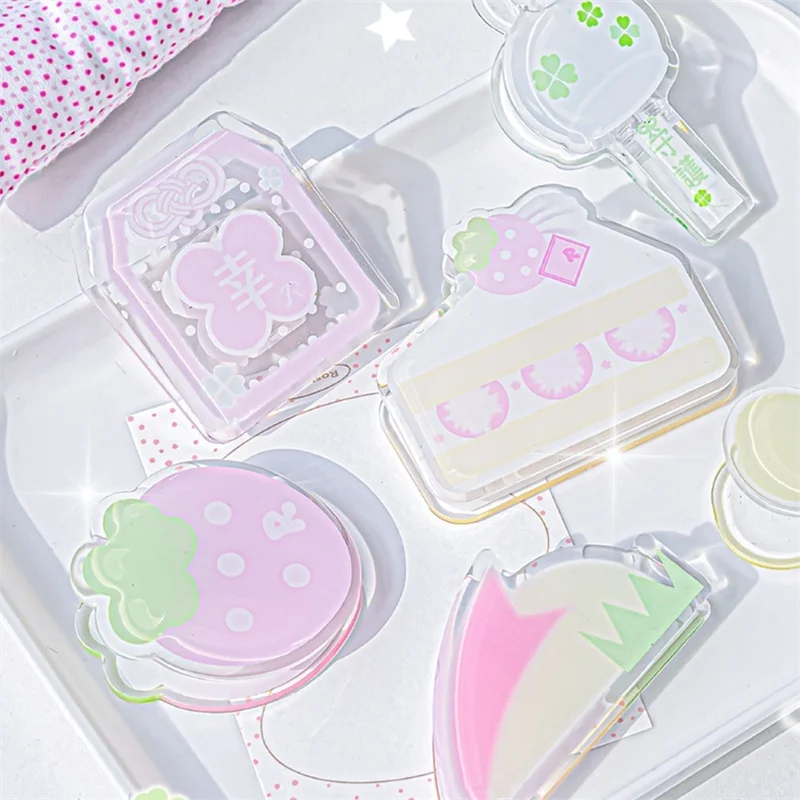 JIAMEI 1 Stück Kawaii Acryl-Buchhalter Lesehilfe Lesezeichen Büro-Aktenhalter Quittungsordner Niedliches Büromaterial