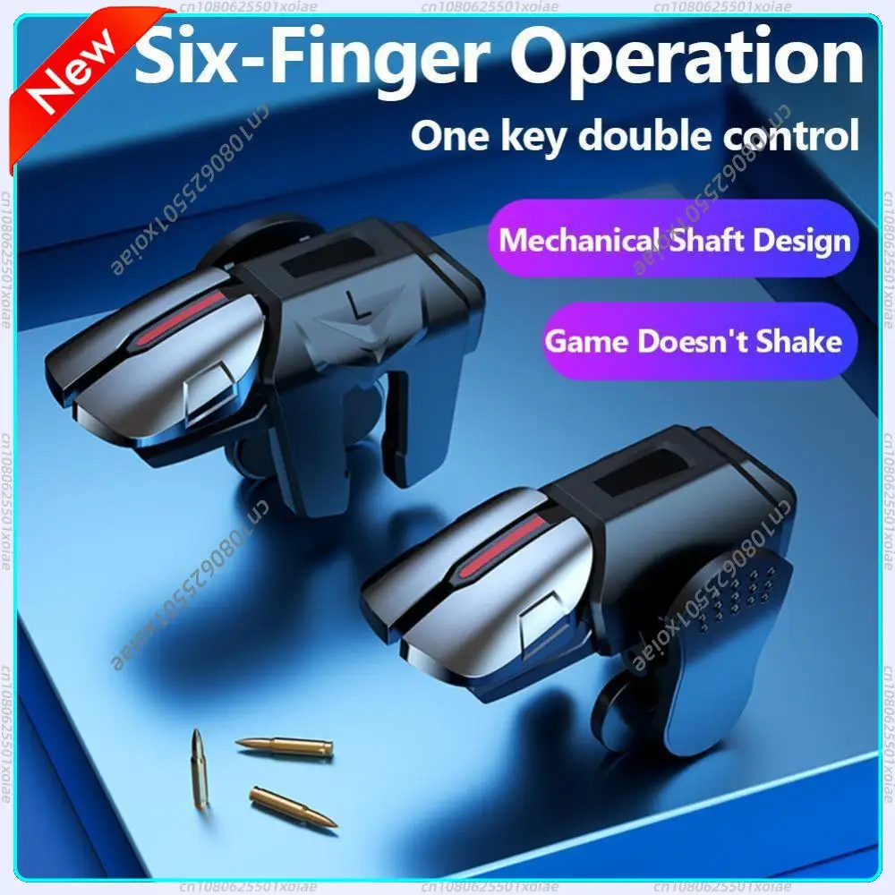 2/4pcs G21 6-Finger PUBG Gaming Trigger Pair Mechanical Black Switch Electroplated Alloy Buttons Latency-Free Anti-Misoperation