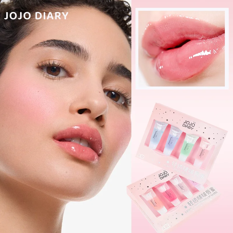 Clear Squeeze Tube Lip Gloss Kit Watery Texture Long Lasting Moisturizing Lip Plumper