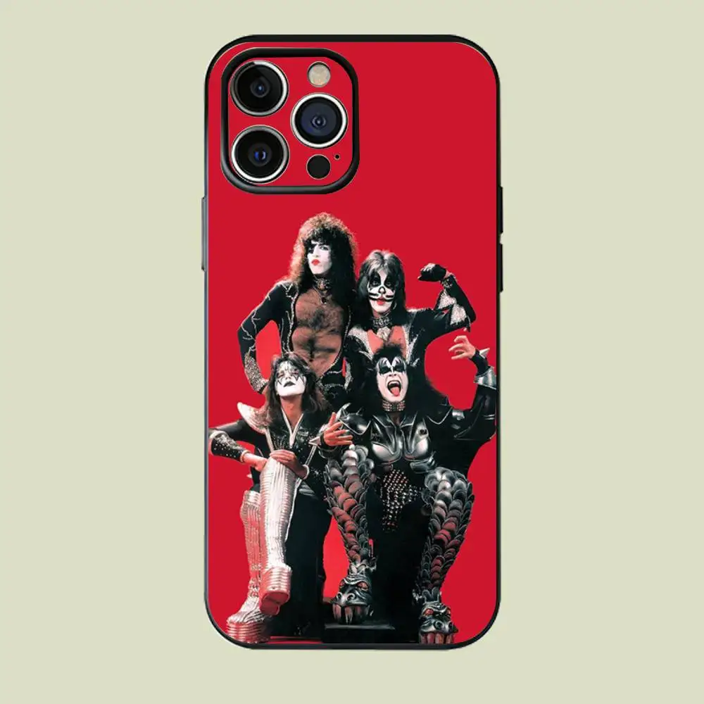

K-KISS Rock Bands Phone Case Silicone Phone Case For iPhone 17 16 15 14 13 12 Plus Pro Max Shockproof Soft Cover