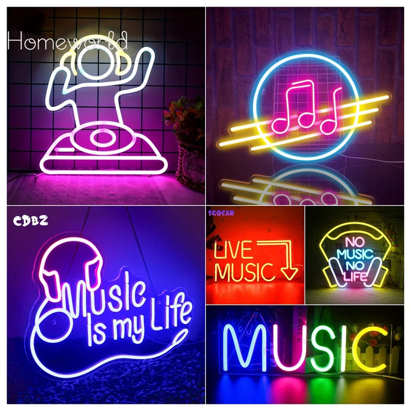 

Live Music Led Neon Sign Guitar Music Room Wall Decor Muticolor Lamps For Room Bar Music Studio Party Club Decor Birthday Gifts