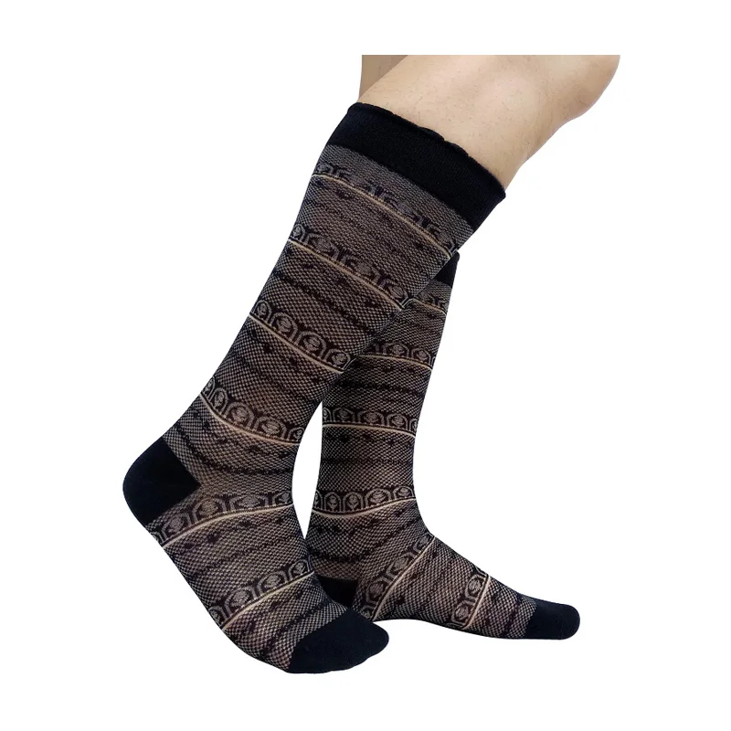 

Vintage Floral Mens Formal Socks Gentlemen Business Dress Suit Socks Long Tube Black See Through Sexy Stocking Lingerie Softy