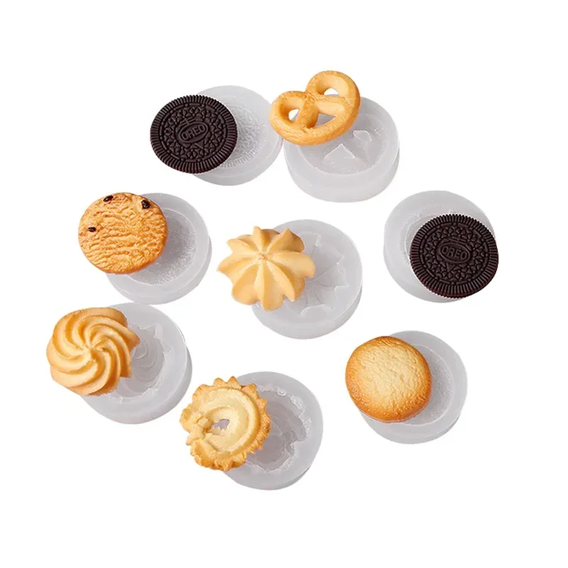 DIY Mini Cream-filled Cookies Design Silicone Mold  Handmade Fondant Biscuits Mould Cake Decorating Tools Baking Accessories