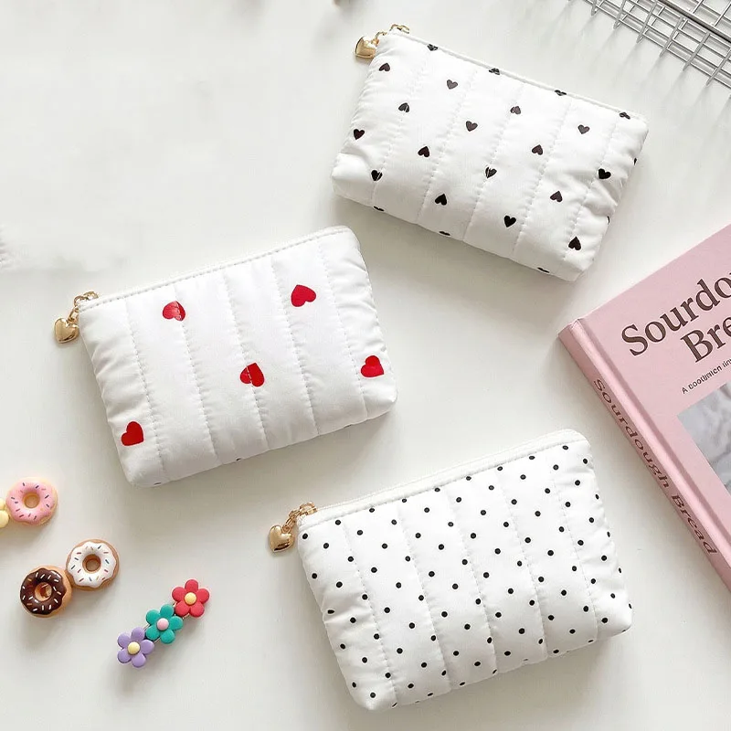 Korean Style Love Polka Dot Coin Purse Multi-functional Fashion Simple Versatil Lightweight Lipstick Card Bagse For Sweet Girls