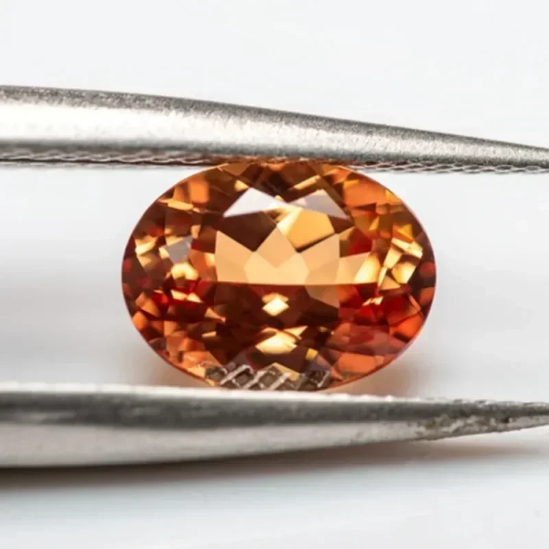 Lab Grown Sapphire Oval Shape Orange Color Charms Gemstones for Diy Jewelry Making Pendant Material Selectable AGL Certifica