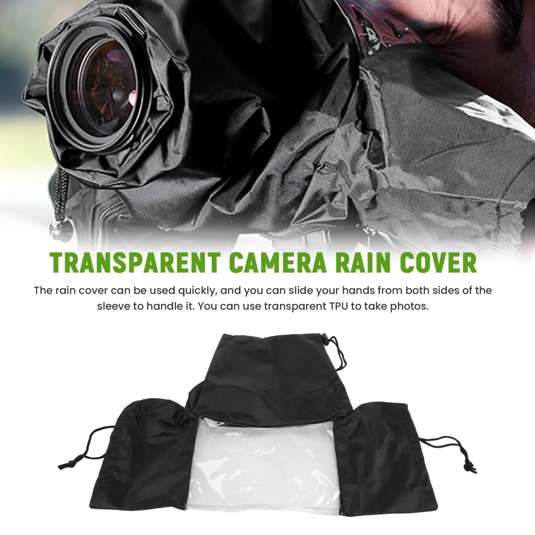 Chubasquero impermeable para cámara Dslr, cubierta de lluvia de cámara de Tpu transparente de nailon, Protector a prueba de polvo para cámara Canon/Nikon/Sony