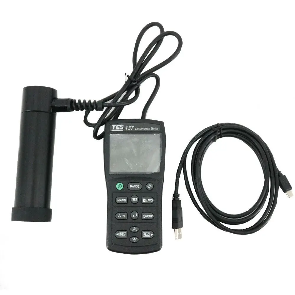 TES-137 Luminance Meter Dual Display 4-digit LCD Lux Meter TES137 Light Meter Lightness Tester Screen Brightness