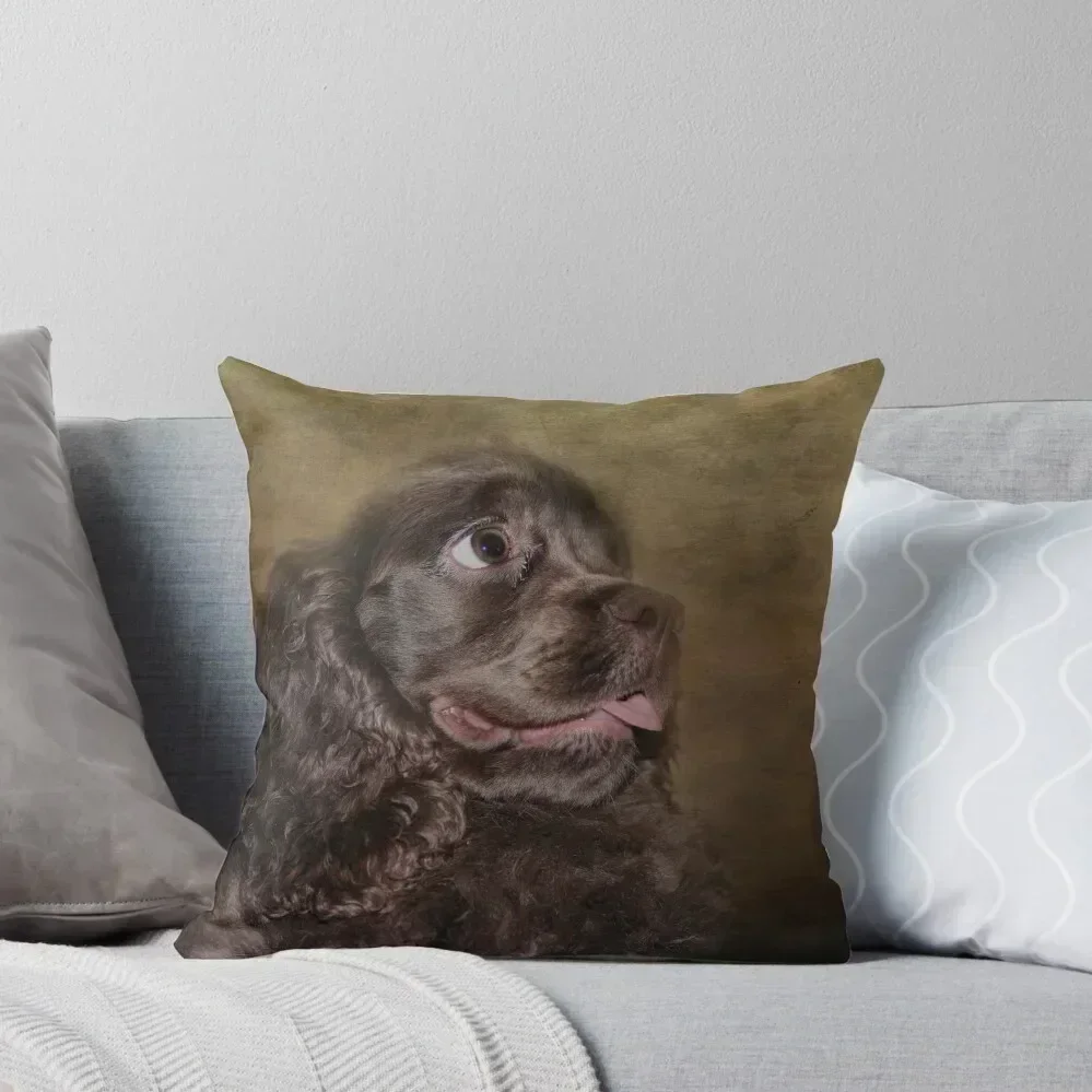 Chocolate Cocker Spaniel Puppy Throw Pillow Sofa Cushions Cover Christmas Pillow Cases Sofa Cushions Ornamental Pillow