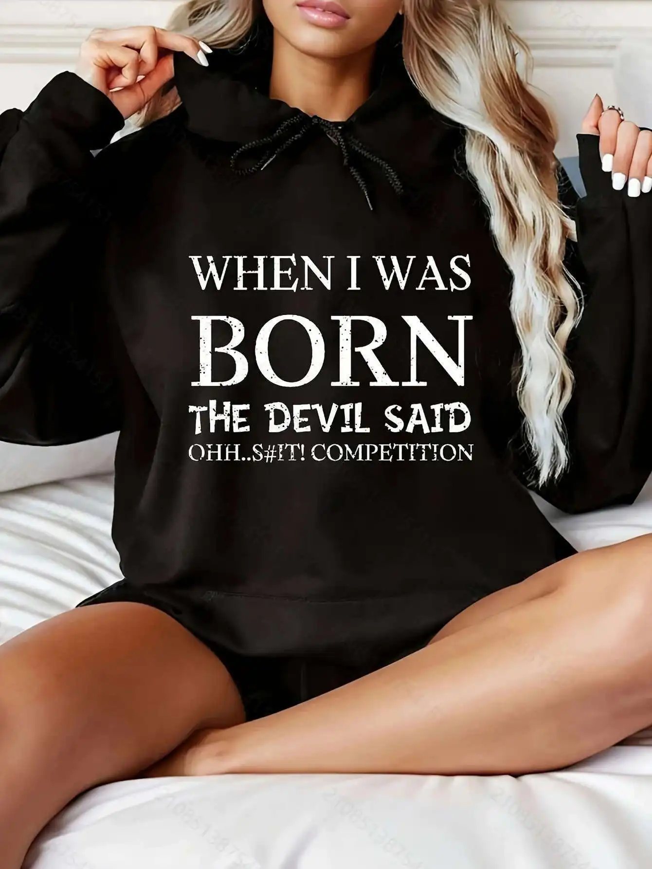 سترة نسائية بغطاء للرأس بنمط "الولادة" - سترة من القطن المخلوط السميك والصوف الناعم، كاجوال بأكمام طويلة من البولي يوريثان #1