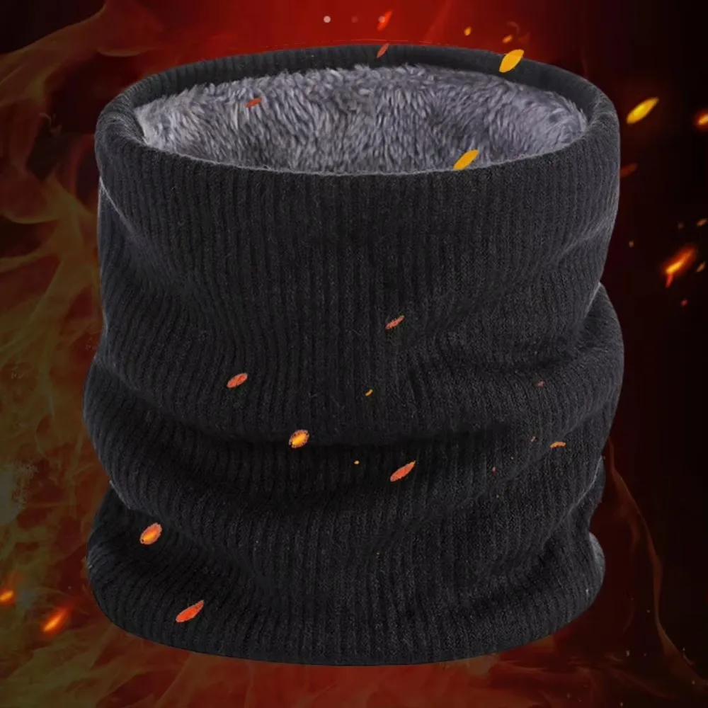 Wysokiej jakości szalik z dzianiny z podszewką z polaru Dwuwarstwowy szalik z kołnierzem Okrągłe szaliki z pętelką Gruba miękka maska jeździecka Kobieta / mężczyźni