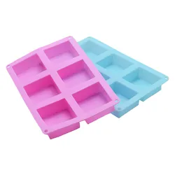 6-cavity square silicone mold, handmade soap mold, food grade, for chocolate/aromatherapy, DIY tools