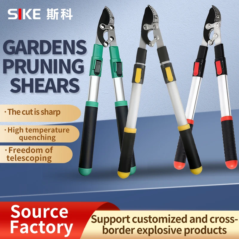 

Telescopic Pruner Heavy Duty SK5 Steel High Temperature Quenching Branch Cutter Garden Tool for Orchard Tree Pruning with Carry