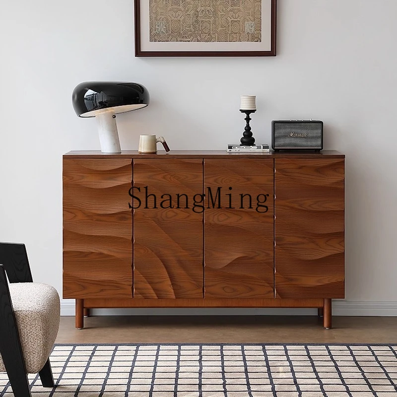 

SM medieval style solid wood waves dining side TV storage locker integrated living room bedroom