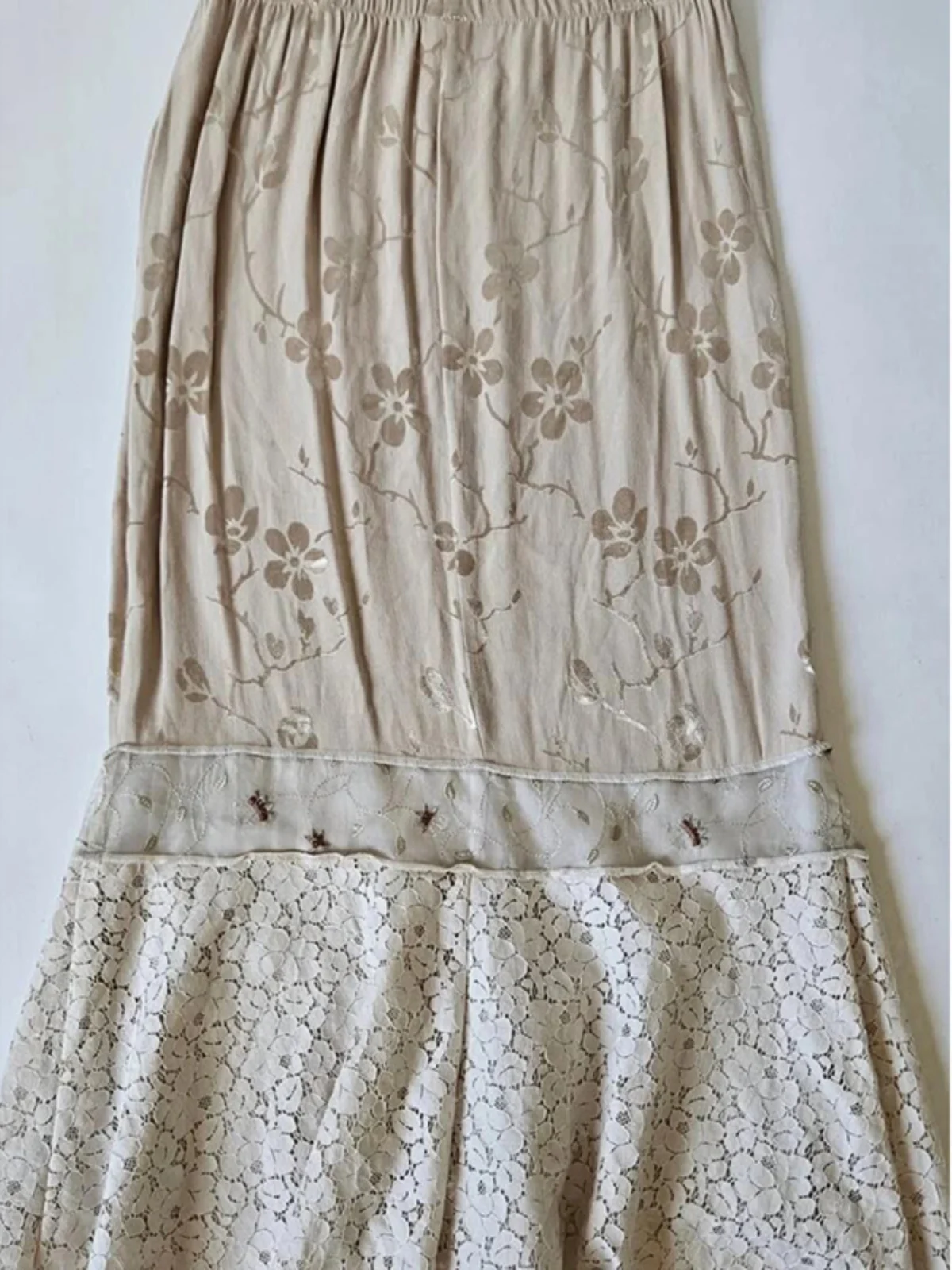 

Оригинальная кружевная лоскутная юбка-миди BaoYao для девочек, женские летние винтажные юбки в стиле ретро, корейские юбки трапециевидной формы прямого кроя