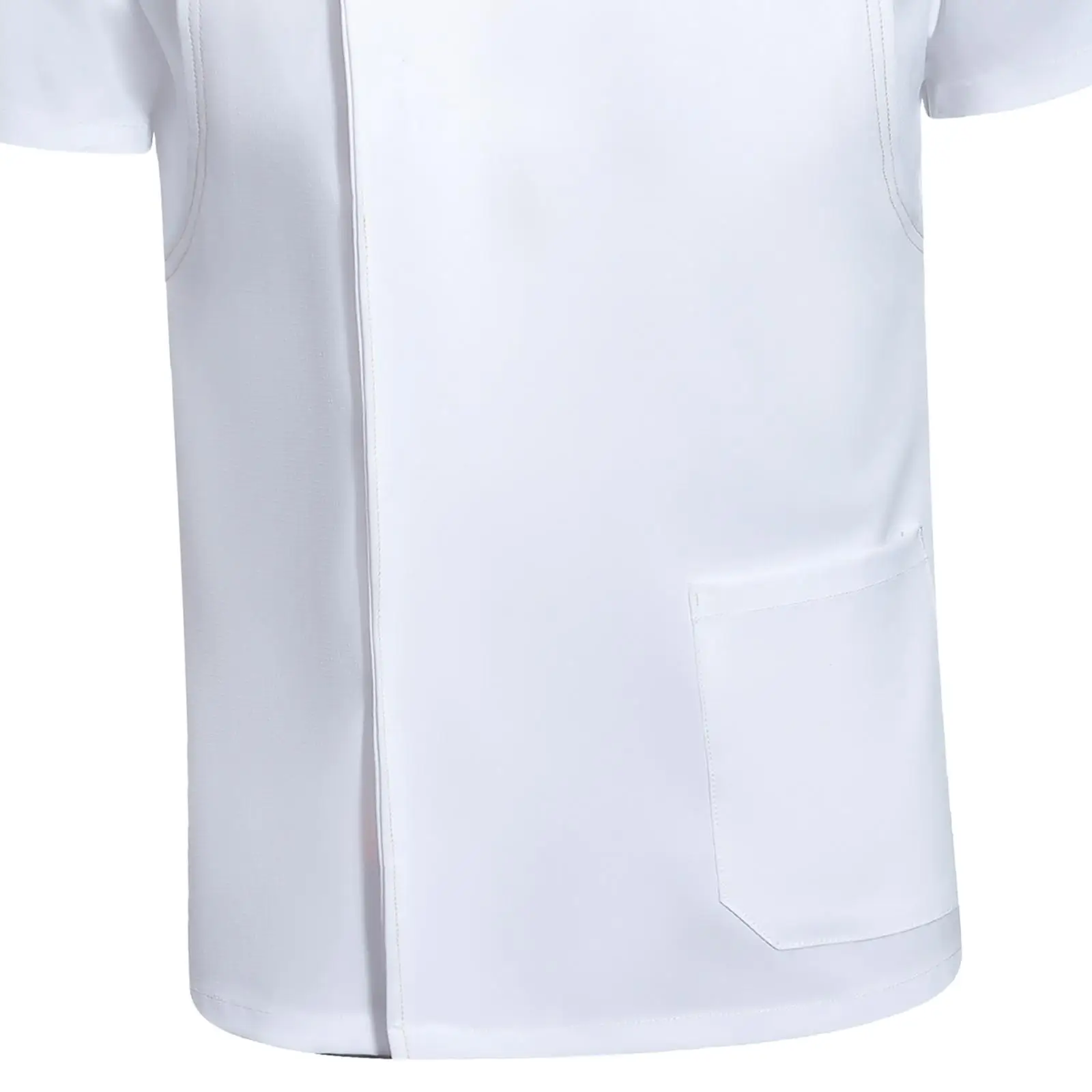 Restaurant Kitchen Chef Uniform Coat Unisex Breathable Cotton Short Sleeve Apparel for Catering Hotel
