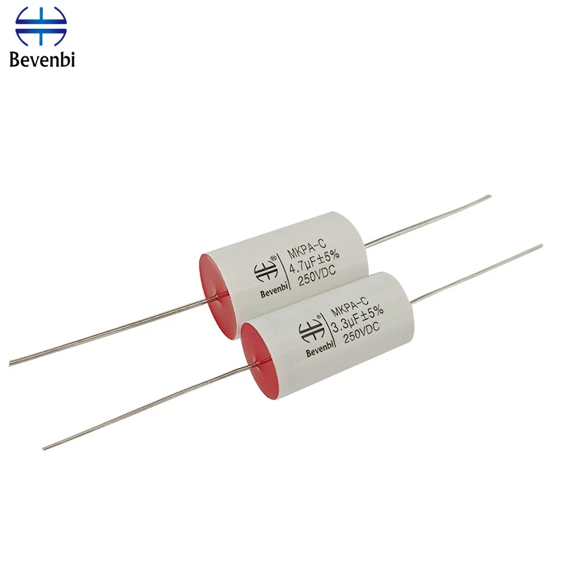 MKPA-C 스피커 주파수 분할 발열 커패시터 250VDC 400VDC 1UF 1.5UF 2.2UF 3.3UF 4.7UF 5.6UF 6.8UF 8.2UF~47UF Bevenbi 1PCS
