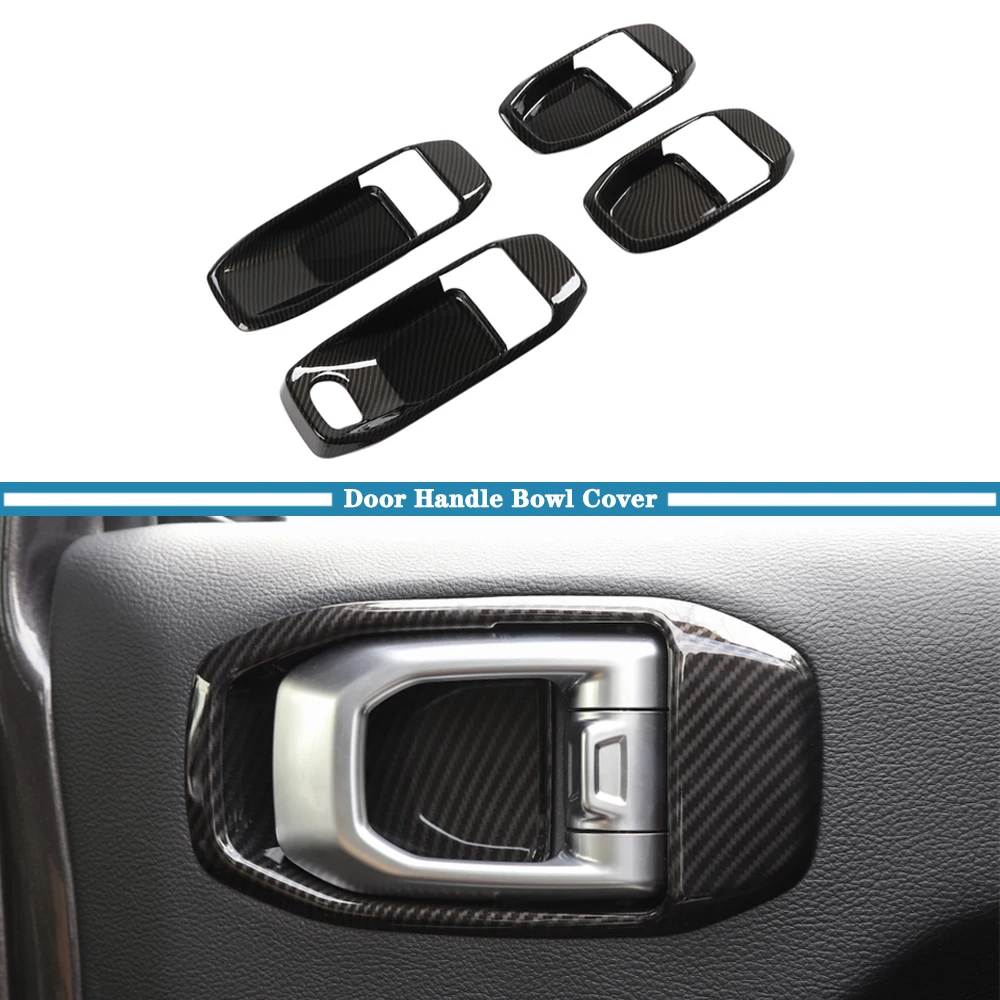 Porta Inner Handle Bowl Sticker, Decoração Capa, Guarnição para Jeep Wrangler JL Gladiator JT 2018-2020 2021 2022 2023, Acessórios de carro