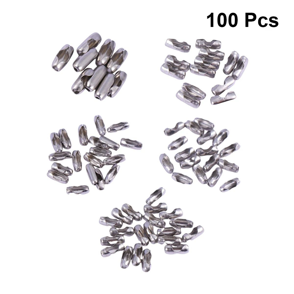 

100 Pcs Stainless Steel Clasps Metal Waist Buckle Necklace Bead Chain Connector Ball Chain Clasp Jewelry Supplies