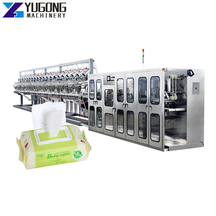 YUGONG 30-120pcs Alcohol Wet Wipes Making Machine Wet Towel Wipe Tissue Making Machine/Single Wet Wipes Making Packing Machine