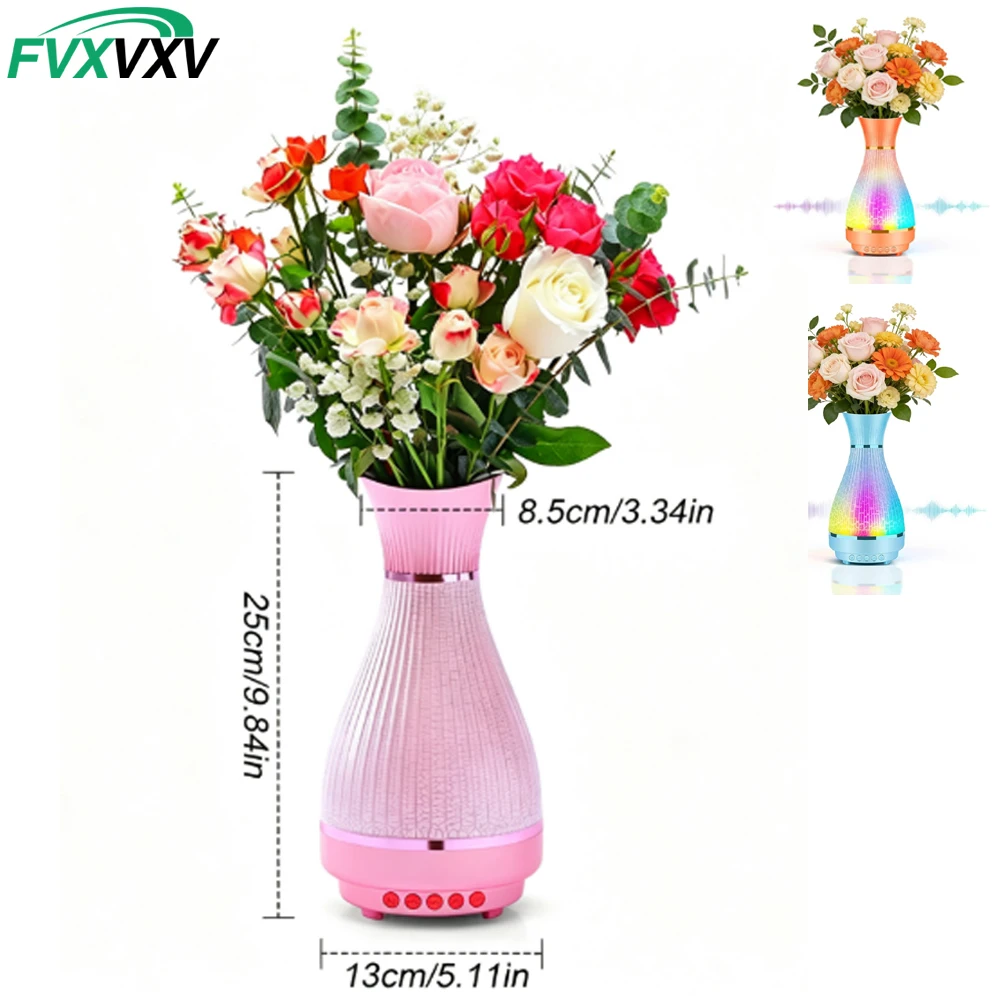 3 in 1 Vase Bluetooth Speaker, Flower Pot with Ambient Light & White Noise, 8H Playtime, Waterproof Home Decor Gift for Women Mo